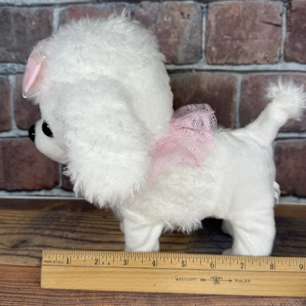 Electronic Walking Dog Toy Interactive Plush Poodle Puppy Wags Tail Barks Walks